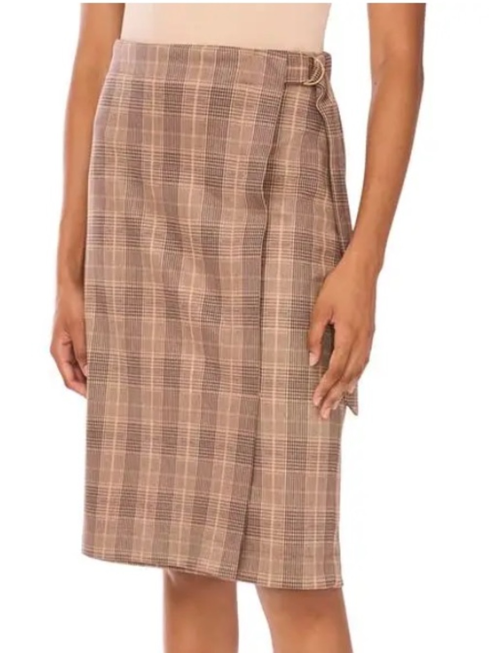 Ted Baker London Women's Plaid Faux Wrap Skirt(size Large)